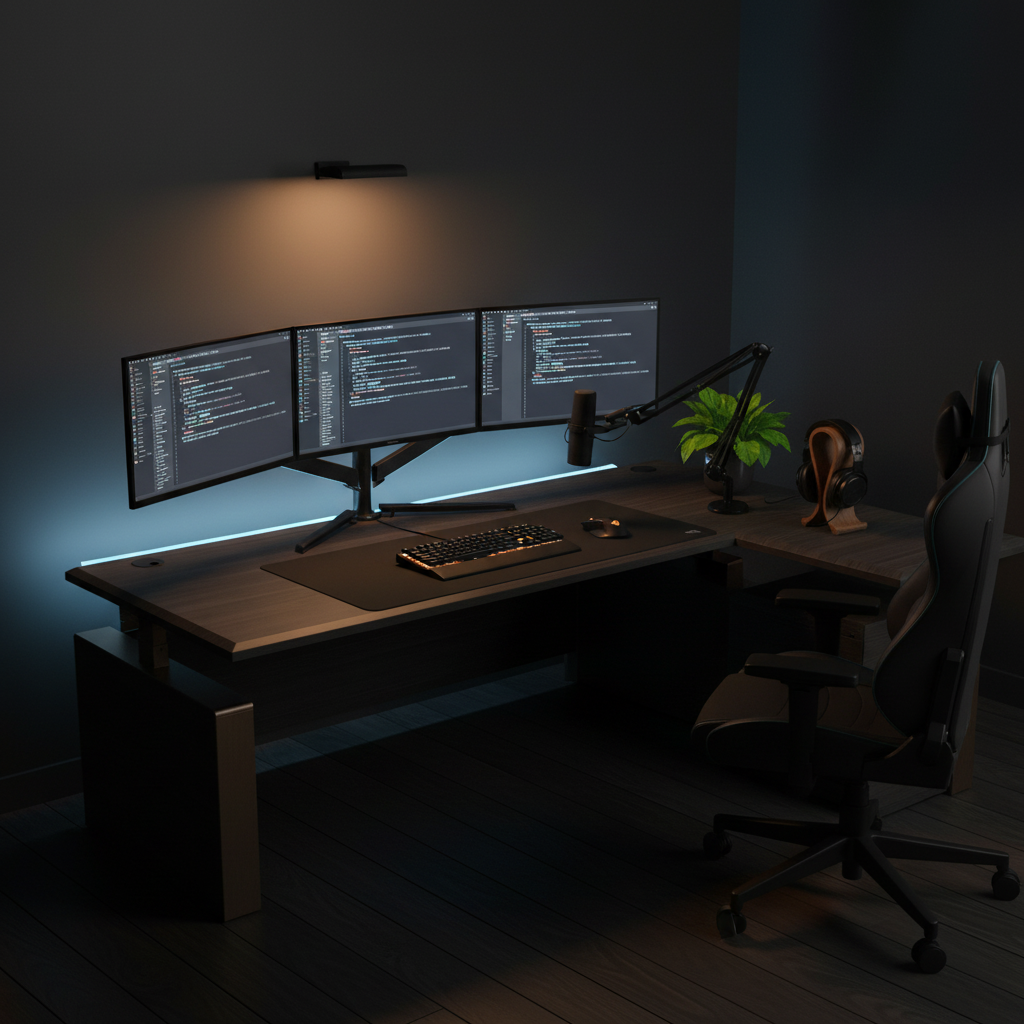 Black Oak · triple-monitor