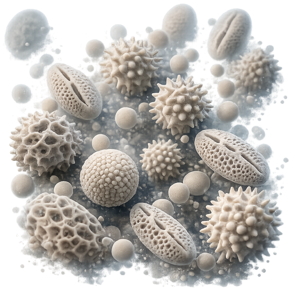 Pollen, dust and dander magnified, the particles floating in your air