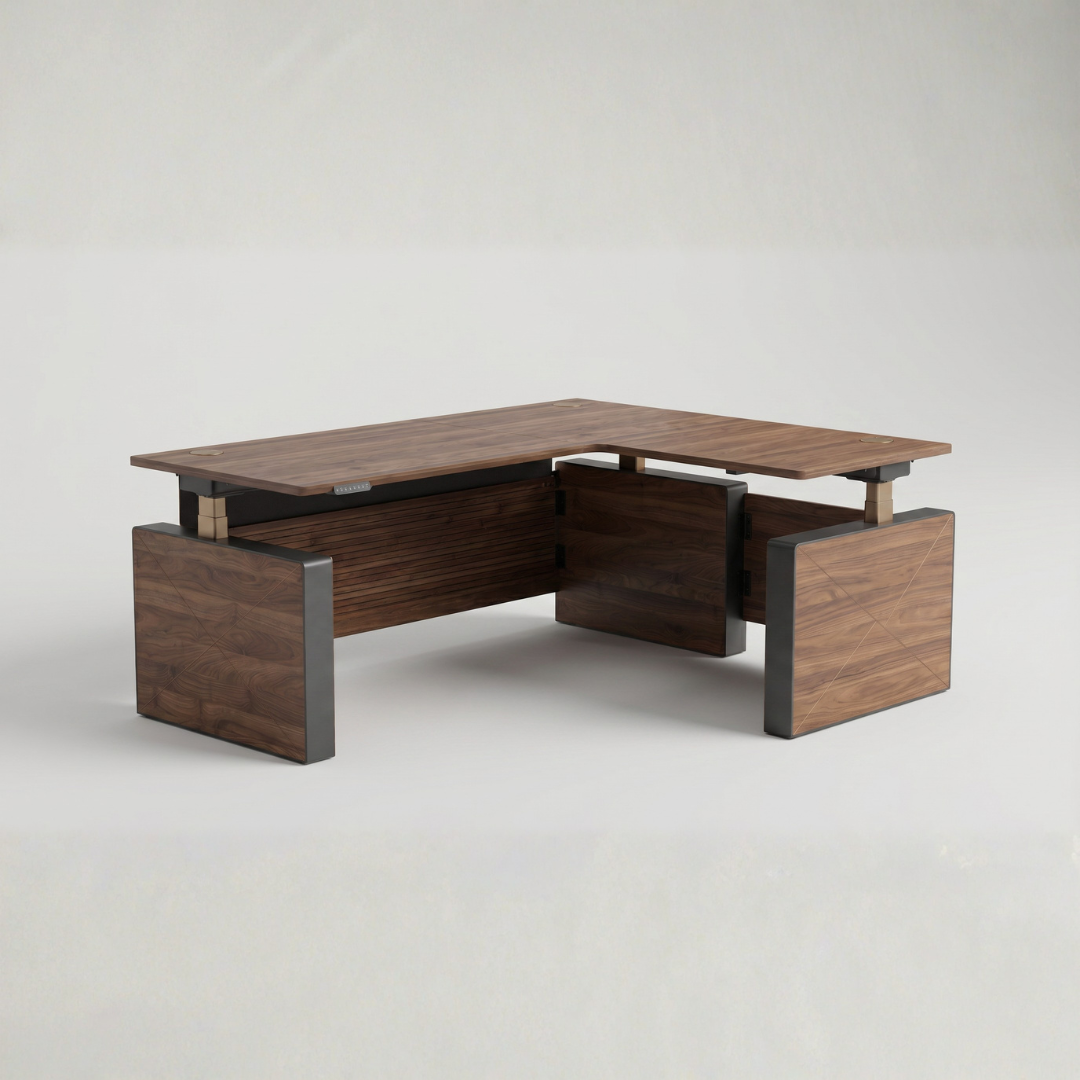 Ilume Facet — L-Shape Executive Standing Desk