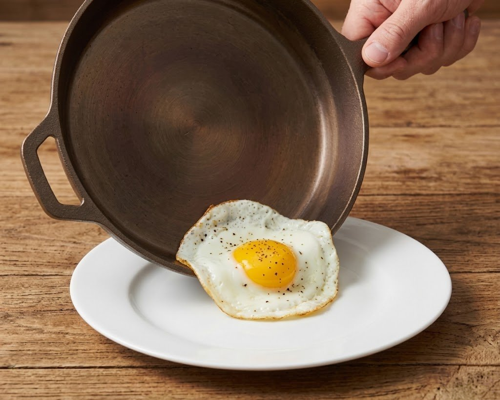 After — ILUME cast iron skillet surface